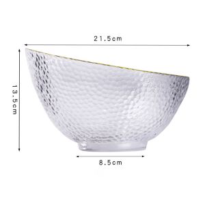 Handmade Bevel Clear Lead Free Glass Bowls With Gold Rim