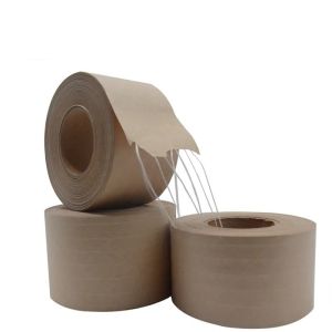 Eco Friendly Reinforced Kraft Paper Tape Wet Water Activated Gummed Paper Tape