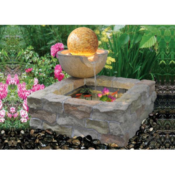 Buy Graphite Hemispheres Sandstone Brick Garden Fountain at wholesale prices