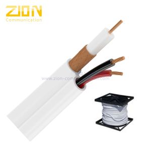 China Bare Copper RG59 CCTV Coaxial Cable with 2 × 0.75 mm2 , CCA Power Siamese Cable on sale