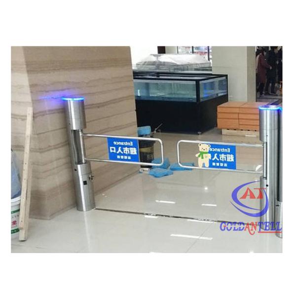 Buy Supermarket One Way Manual Swing Pedestrian Turnstile Gate 90cm Long Channel at wholesale prices
