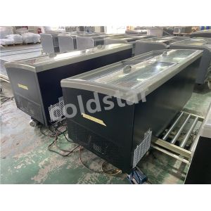 Commercial Supermarket Sliding Door Combination Island Freezer For Frozen Foods