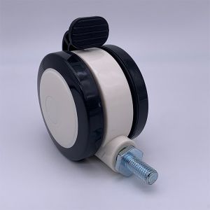 Screwed Bolt Dual Polyurethane Wheel Caster with Locking 3 Inch