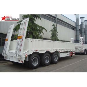 High Point Load Low Flatbed Semi Trailer With Mechanical Suspension