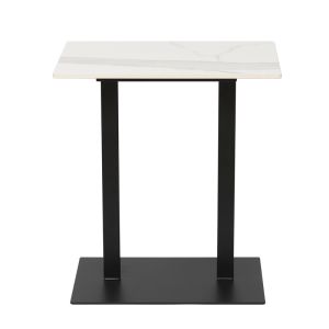 China Modern Design Smooth Surface Ceramic Side Table Resistant Scratches With Iron Base on sale