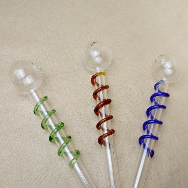 Hand Blown Glass Smoking Tubes Clear Glass Oil Nail Pipes Long Using Life