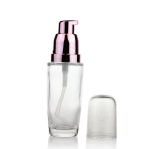 30ml Frost Foundation Glass Bottle With Rose Golden Pump