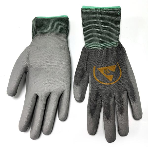 Buy Ergonomic Anti Slip ESD Antistatic PU Palm Fit Gloves at wholesale prices