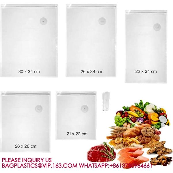 Buy Vacuum Food Saver Bag, Reusable Freezer Bags, Vac Seal Bag Double Lock Zipper Keep fresh at wholesale prices