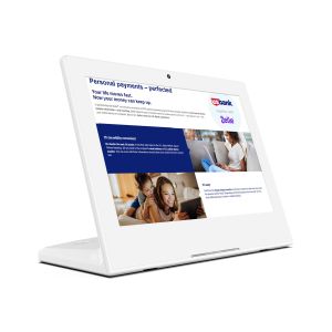 L Shape Freestanding Desktop Digital Signage RK3399 POE NFC Optional