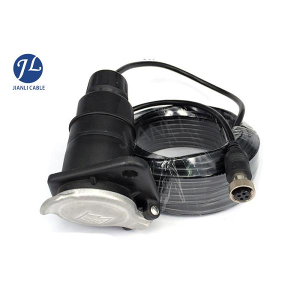 Plastic 7 Pin Spiral Power Cord Backup Camera System Cable In Truck Trailer