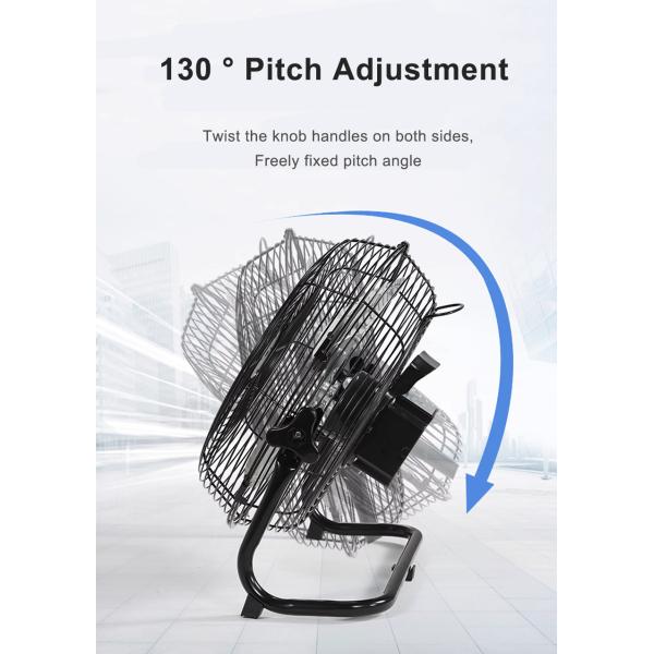 Adjustable Brushless Solar Floor Fan with Multi-function Button and 15W Working Power