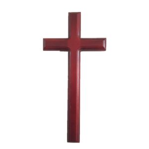 Dark Red Color Olive Wooden Cross Door Hanger For Crafts , Eco - Friendly