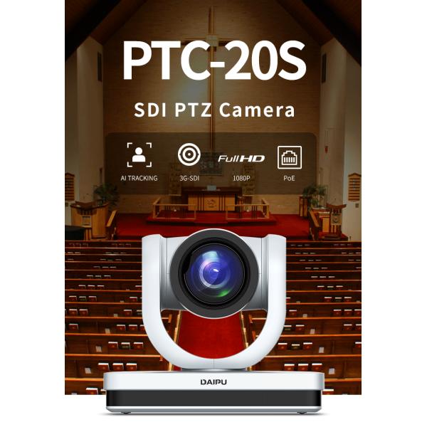 PTC-20S PoE HD-MI 3G-SDI 1080P60 HD IP Broadcasting PTZ Camera for Live Streaming System
