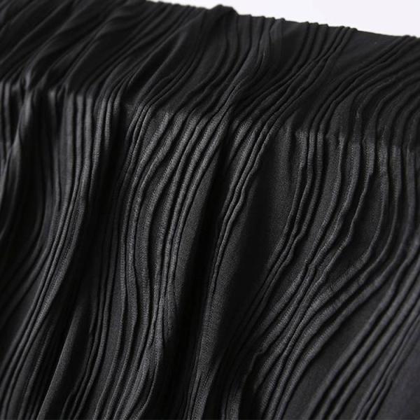 Line Layers Draped Spandex Stretch Wave pleated Jacquard Fabric