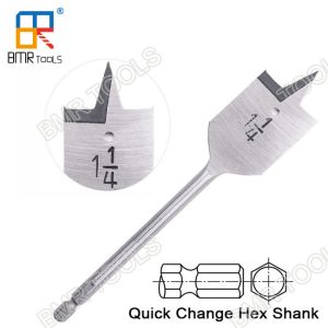 Quality BMR TOOLS Inustrial use bright finishing wood drill bit flat type weld shank in inch size 1/4&quot; to 1-9/16&quot; for sale