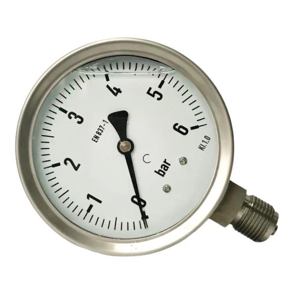 Buy 100mm All Stainless Steel Bayonet Ring Pressure Gauge 6 Bar Lower Mounting at wholesale prices