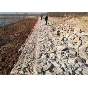 Quality Eco Friendly Metal Gabion Baskets Silver Galvanized / PVC Coated for sale
