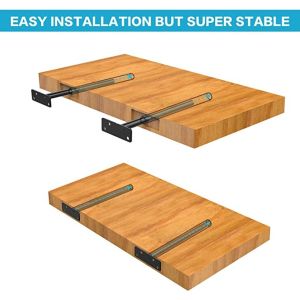 Wall Mount Hidden Floating Shelf Brackets Rust Proof Stainless Steel 10" Retro