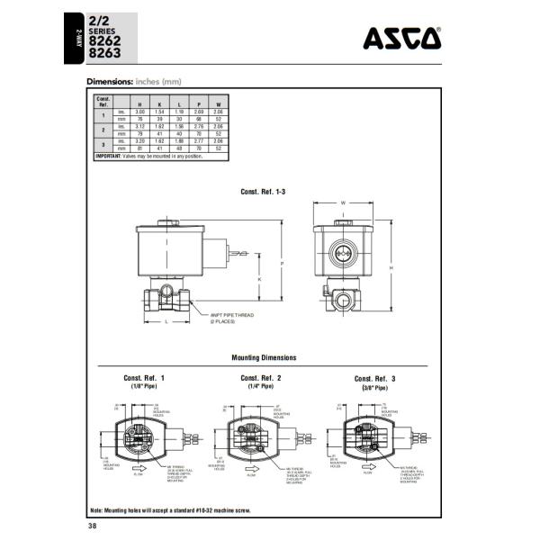 ASCO 2 Position 2 Way Pipeline Solenoid Valve Low Temperature For Commercial Industrial