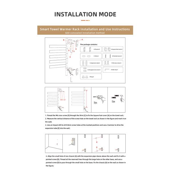 Surface Finishing Stainless Steel Electric Towel Warmer 500W for Bathroom Radiator