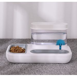 Pet Ceramic Automatic Cat Water Bowl With Extra Food Feeder