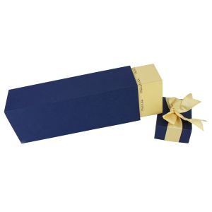 Straight Stand Up Perfume Packaging Box With Ribbon Compressed Cardboard