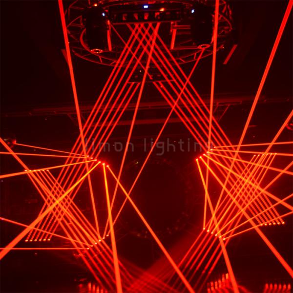 DJ Lighting 6 Eyes 500mw Red Beam Moving Head Laser Bar Lights