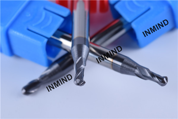 AlTiN Coating , UPTO HRC50 Ball Nose End Mill R0.75 1.5mm 2 Flute , Grain Size 0