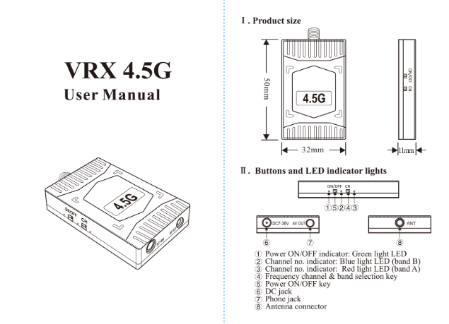 4.5GHz 2.5W Long Range FPV VTX Video Transmitter and Receiver with 20km Range and 16 Channels