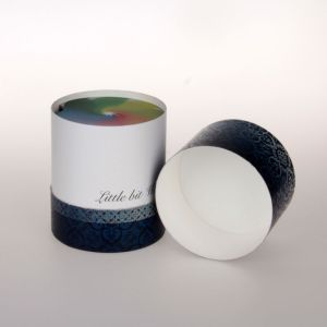 Custom Print Paper Cans Packaging Tube / Box Three Pieces Rolled Edge Eco -