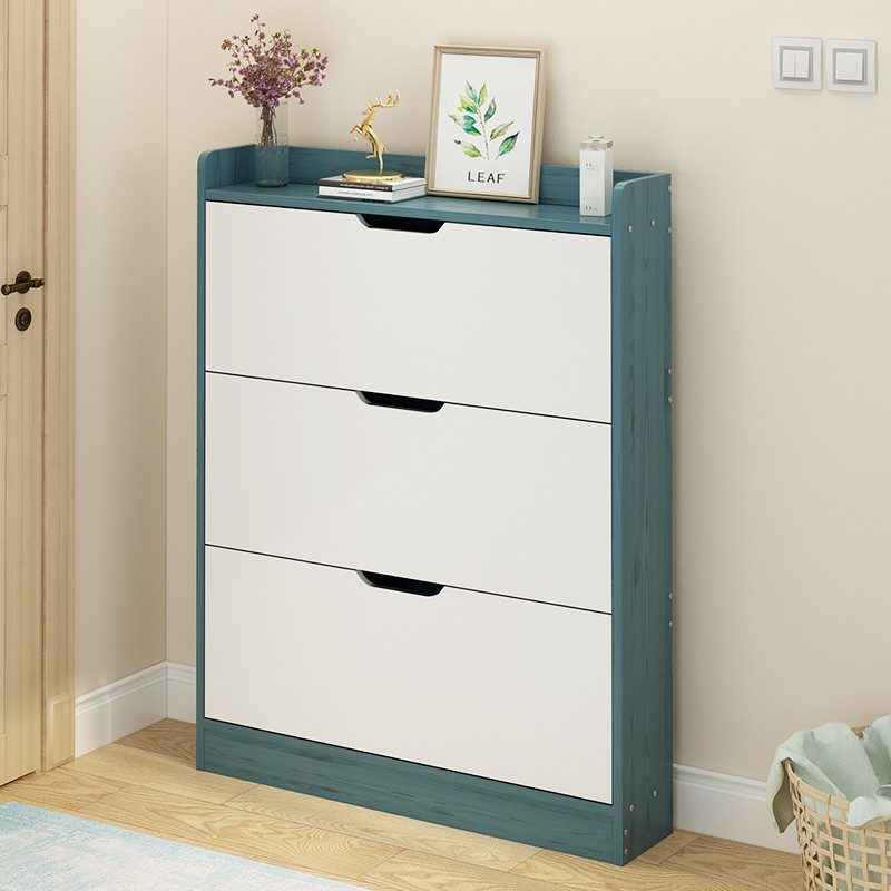 Waterproof 3 Tier W17cm Shoe Sideboard Cabinet White Green