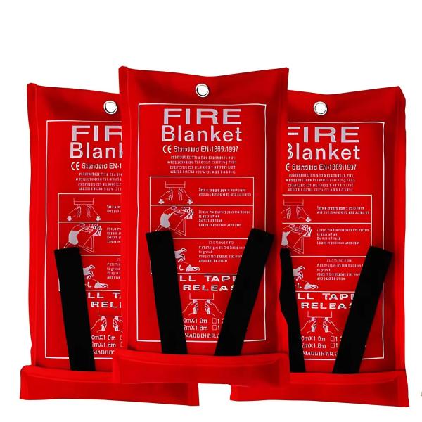 Custom Fiberglass Secucaptain Anti Emergency Fire Blanket 1*1m Home Kitchen Fire Proof Retardant Extinguish Blanket Manu