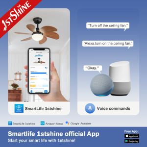 30" Mini Ceiling Fan With Light Wood Blade 6 Speed Choice Hi Speed