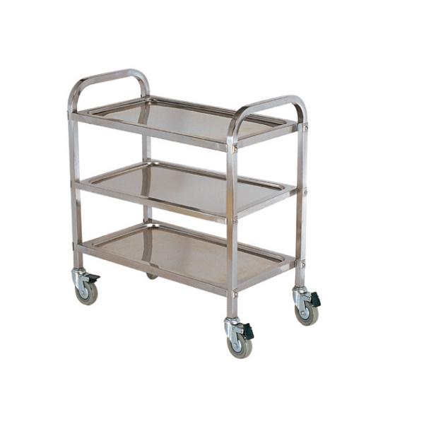Commercial 3 Tier Stainless Steel Serving Cart With Castors / Handle
