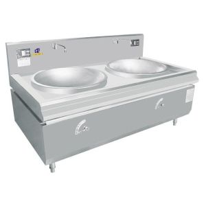 Quality Kitchen SS430 Double Wok Commercial Induction Cooker With Handle Control for sale