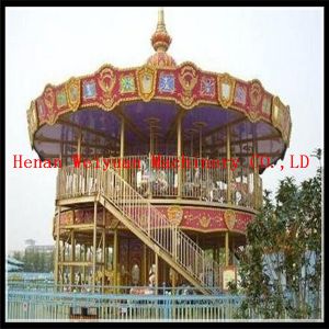 kiddie ride amusement double floor carousel with CE certificate