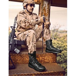 EVA Rubber Outsole Leather Security Hiking Tactic Training Boots Shoes Tactical
