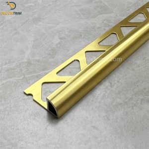 Bright Gold Shape Chrome Straight Edge Tile Trim 8mm×25mm