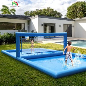 33x16.5x7FT Inflatable Volleyball Court Beach Volleyball Net Volleyball Pool