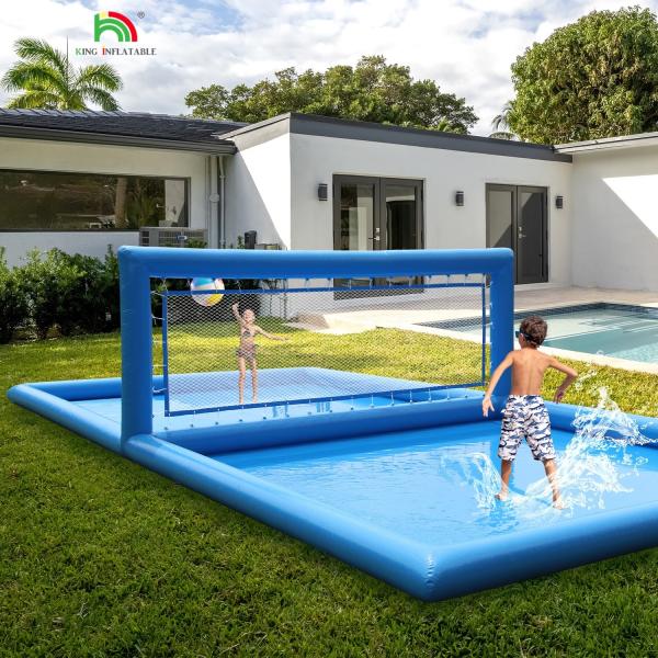 33x16.5x7FT Inflatable Volleyball Court Beach Volleyball Net Volleyball Pool