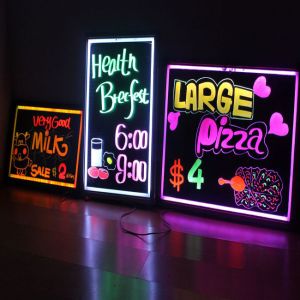 Desktop 300x400mm engraved acrylic led advertising writing board