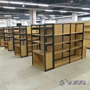 Gondola Shelving Units , Liquor Store Gondola Shelving wooden color Morden Style