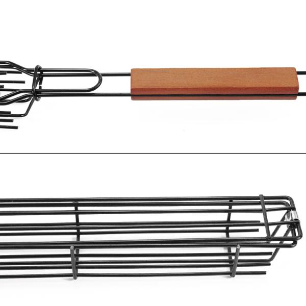 Steak Potato Chips Kabob Shrimp Grilling Basket 48*6cm Nonstick