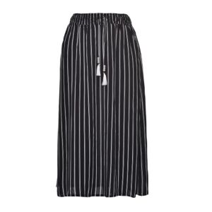 Thin And Stripe Long Women's Fashion Skirts With Tassel String Mid Calf Length
