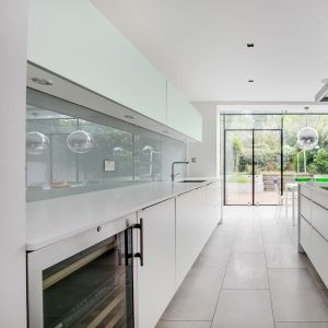 Custom White Simple Style Kitchen Cabinets Matt Melamine Kitchen Cabinets