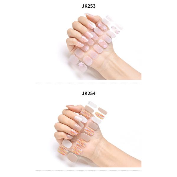 Wholesale Custom Logo 3d Semicured Uv Cured Lamp Semi-cured Gel Nail Sticker for Gel Application on Art Nail