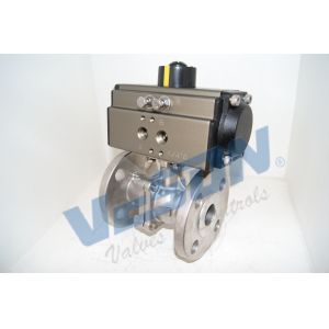 Quality Full Bore ANSI Class Pneumatic Two Way Flanged Ball Valve , Direct Mount Air Operated Flanged Ball Valve for sale