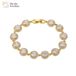 Women 18k Gold Bracelet Jewelry , Zircon Natural Diamond Bracelet