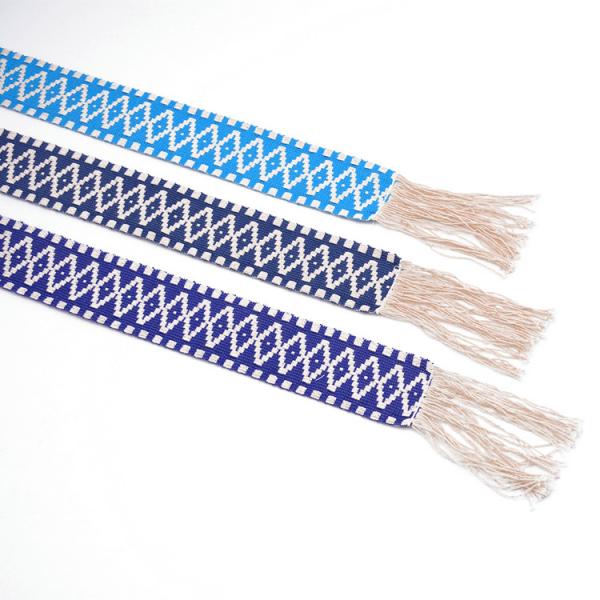 Buy 4cm Thick Pattern Cotton Custom Jacquard Webbing at wholesale prices